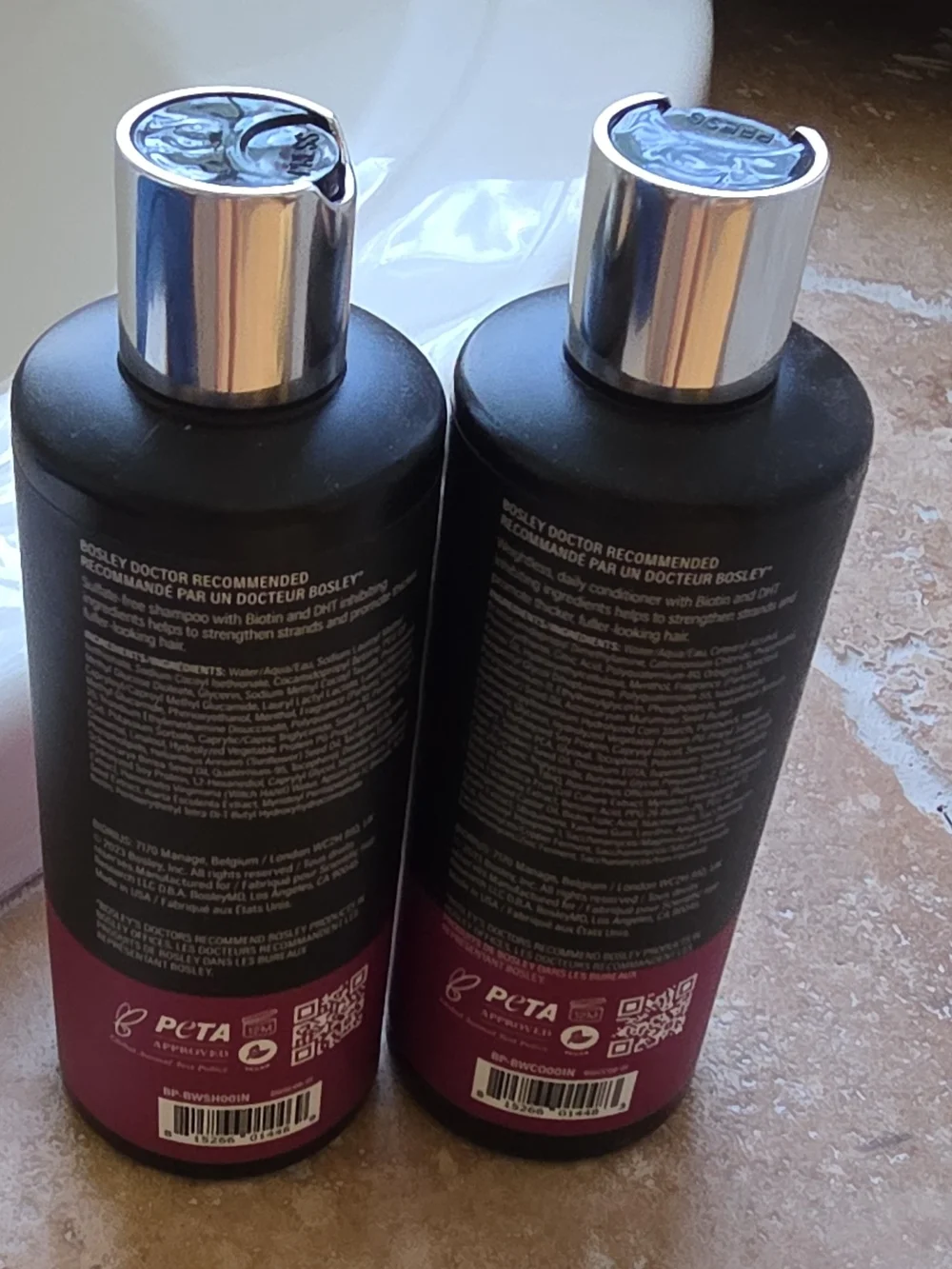 Bosley Woman Thickening Shampoo & Conditioner Duo - Black and Deep Plum